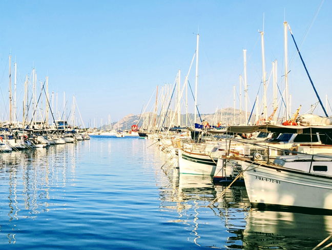 Marina with sailing boats